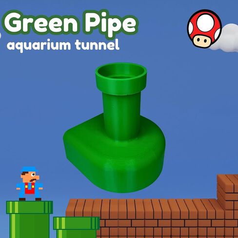 Chatelet REEFSHAPE Pipe Design Aquarium Viewing Tunnel | Underground Fish & Shrimp Corner Hideout with Pipe Entrance | Made in USA (Green) in Saudi Arabia