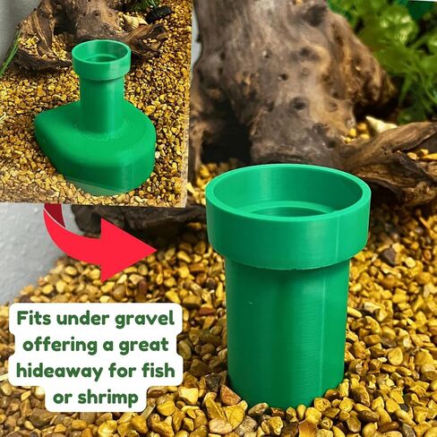 Chatelet REEFSHAPE Pipe Design Aquarium Viewing Tunnel | Underground Fish & Shrimp Corner Hideout with Pipe Entrance | Made in USA (Green) in Saudi Arabia