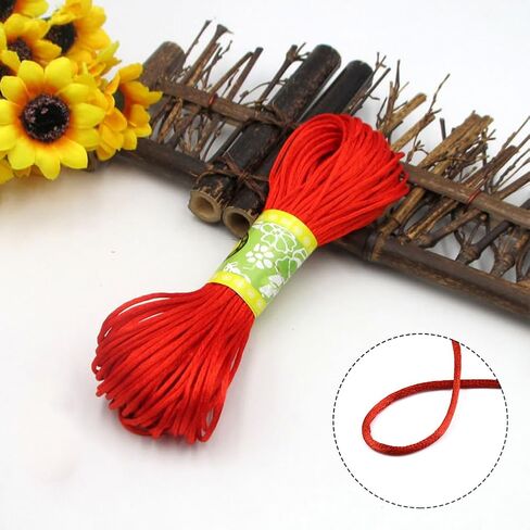 131 Yards 6 Bundles 2MM Black Trim Cord Round Smooth Nylon Silk Satin String Rattail Soild Kumihimo Korean Thread Bulk for Sewing Making Jewelry Bracelet Necklaces Macrame Beading Supply in Saudi Arabia