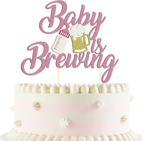 24 PCS Glitter Heaits and Beers Cupcake Topcake Topcake Glitter Beer Beer Milk Bottle Cupcake تختار الزخارف لاستلوازات الحفلات التي تحمل عنوان Baby Dearn (هتافات آند بيرة) in Kuwait