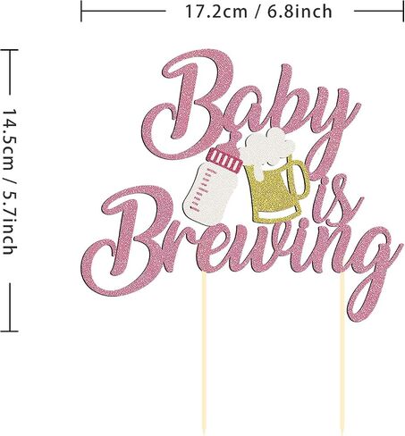 24 PCS Glitter Heaits and Beers Cupcake Topcake Topcake Glitter Beer Beer Milk Bottle Cupcake تختار الزخارف لاستلوازات الحفلات التي تحمل عنوان Baby Dearn (هتافات آند بيرة) in Kuwait