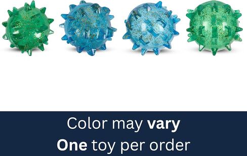 American Kennel Club AKC Spiked Glitter Dog Toys - Squeaky TPR Ball & Ring لصحة الأسنان ، فانيليا معطرة مع ترتد غير منتظم - ألعاب مضغ متينة للكلاب in Kuwait