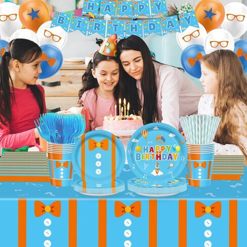 170pcs Dollhouse Party Supplies for Kids First Birthday Cartoon Cat 1st 2nd Party Decorations Paper Plates Napkins Paper Cups Tablecloth Balloons Banners For 24 Guests in Kuwait
