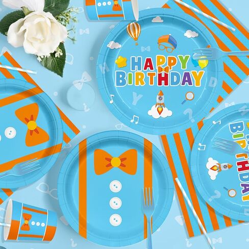 170pcs Dollhouse Party Supplies for Kids First Birthday Cartoon Cat 1st 2nd Party Decorations Paper Plates Napkins Paper Cups Tablecloth Balloons Banners For 24 Guests in Kuwait