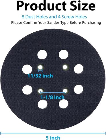 5" Hook and Loop Sander Pad, Replacement Sander Pad for Ridgid R2600, R2601 Random Orbit Sanders, 5 Inch 8 Hole Replacement Sanding Pad (2 Pack) in Saudi Arabia