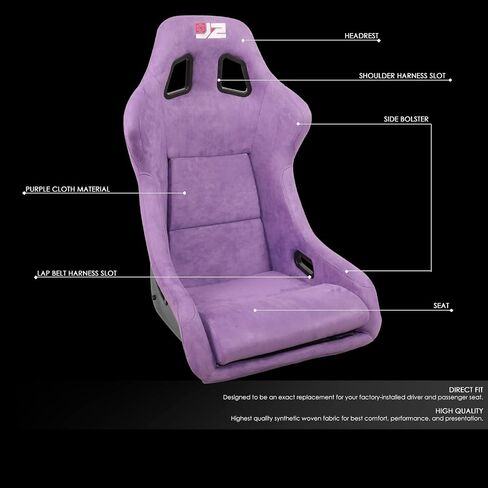 J2 Engineering J2-RS-004-BK Pair of Black Stitching Reclinable Back Rest Racing Bucket Seats 35" H X 23" W X 23" D Universal Fit in Saudi Arabia