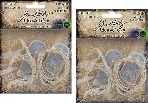 Tim Holtz Idea-Ology Halloween 2023 Tiny Purple and Green Lights, Bundle of 2 Packages, 4 Light Strands Total in Saudi Arabia