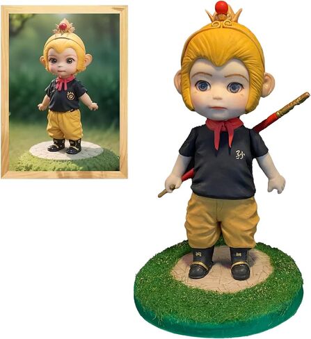 Custom Bobblehead – Personalized Bobbleheads Customized from Your Photo with AI Cartoon Style Handmade Full Body Action Figure Unique Gift for Fans, Boyfriend, Family (5inch) in Saudi Arabia