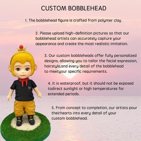 Custom Bobblehead – Personalized Bobbleheads Customized from Your Photo with AI Cartoon Style Handmade Full Body Action Figure Unique Gift for Fans, Boyfriend, Family (5inch) in Saudi Arabia