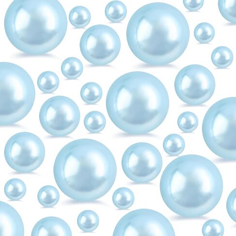 260Pcs Turquoise Glossy Beads for Centerpiece Decor, Teal Pearl Vase Filler, Large Bead for Makeup Brush, No Hole Round Pearl Bead for Wedding Birthday Christmas Party Home Decor(18mm 14mm 6mm) in Kuwait