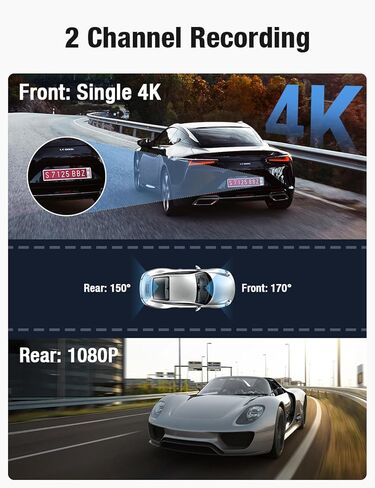 OMBAR Dash Cam Front and Rear 5G WiFi, Dash Cam 4K/2K/1080P+1080P, Dash Camera for Cars with 3.18" LCD Screen, Dashcam Car Camera with WDR Night Vision, G-Sensor, Loop Recording, SD Card Not Included in Saudi Arabia