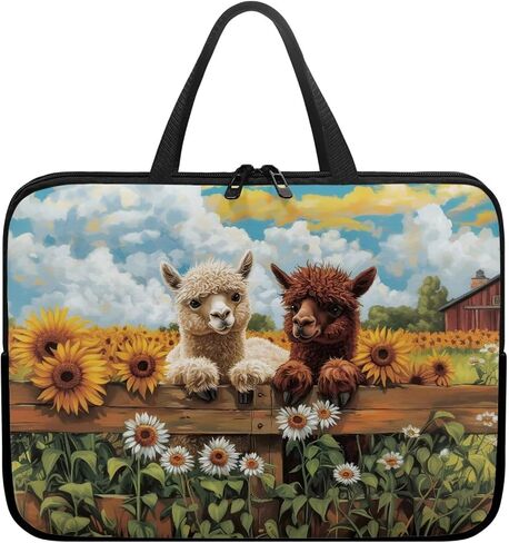 3D Daisy Flower Rose Print Laptop Sleeve Bag 10-17 Inch Waterproof Laptop Case with Handle and Pocket for Women Men Tablet Protective Briefcase with Zipper for Study Work, 17inch in Saudi Arabia