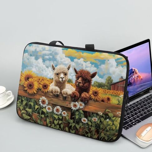3D Daisy Flower Rose Print Laptop Sleeve Bag 10-17 Inch Waterproof Laptop Case with Handle and Pocket for Women Men Tablet Protective Briefcase with Zipper for Study Work, 17inch in Saudi Arabia