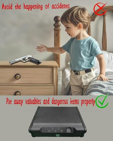 gun safe .Gun Safes for 2 Pistols with 3 Quick-Access Fingerprint，Passcode，Key.with Voice Prompt Pistol SafeHandgun Safe, Hand Gun Lock Box for Home Drawer Car Bedside Nightstand in Saudi Arabia
