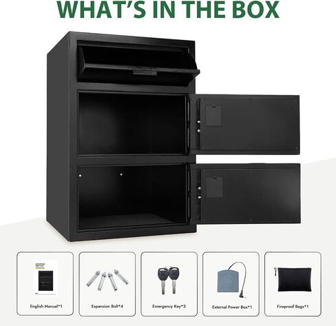 9.5 CUB Drop Safe Heavy Duty Dual Door Safe Box Fireproof Waterproof Money Safes Box withDigital Combination and Anti-Fishing & Free Fireproof Bag for Home Office Jewelry Documents in Saudi Arabia
