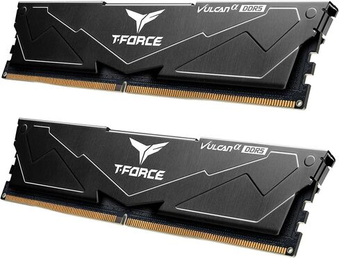 TEAMGROUP T-Force Vulcan Alpha DDR5 Ram 64GB Kit (2x32GB) 6000MHz (PC5-48000) CL38 Desktop Memory Module Ram AMD Optimized Memory Red FLARD564G6000HC38GDC01 in Kuwait