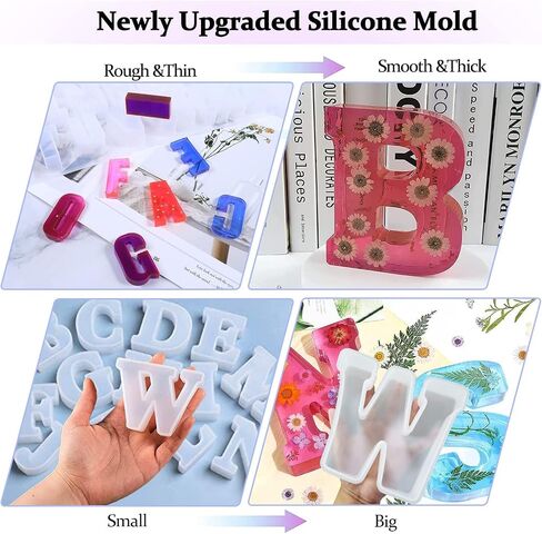 Resin Mold, Large Letter E 3D Silicone Molds for Epoxy Resin Casting, Alphabet Moldes De Silicona para Resina for Art, Soap, Clay Crafts, Home Party Decorations, Jewelry, Candle Wax, DIY Cake Candy in Saudi Arabia