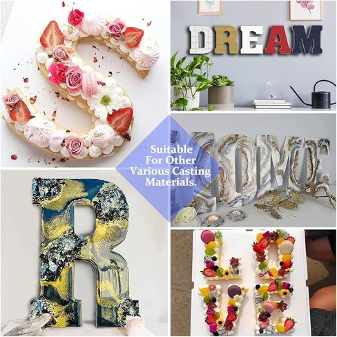 Resin Mold, Large Letter E 3D Silicone Molds for Epoxy Resin Casting, Alphabet Moldes De Silicona para Resina for Art, Soap, Clay Crafts, Home Party Decorations, Jewelry, Candle Wax, DIY Cake Candy in Saudi Arabia