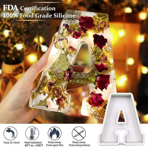 Resin Mold, Large Letter E 3D Silicone Molds for Epoxy Resin Casting, Alphabet Moldes De Silicona para Resina for Art, Soap, Clay Crafts, Home Party Decorations, Jewelry, Candle Wax, DIY Cake Candy in Saudi Arabia