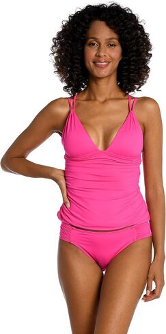 La Blanca Women's Island Goddess Over The Shoulder Tankini Swimsuit Top in Saudi Arabia