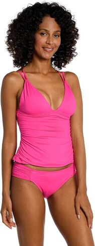 La Blanca Women's Island Goddess Over The Shoulder Tankini Swimsuit Top in Saudi Arabia