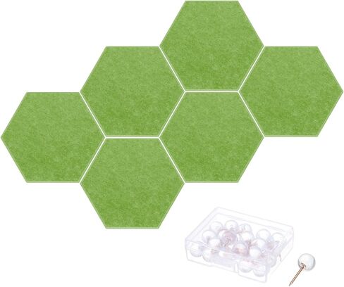 لوحة إعلانات اللباد من باتيكل، 30.48 سم × 25.4 سم، 6 عبوات من البلاط السداسي ذاتي اللصق لألواح الحائط العازلة للصوت لاستوديو تسجيل المكاتب المنزلية، غرفة الألعاب، برتقالي in Kuwait