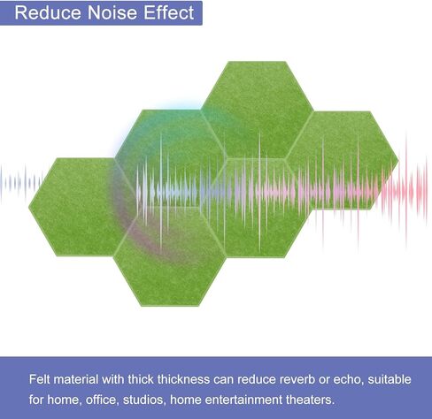 لوحة إعلانات اللباد من باتيكل، 30.48 سم × 25.4 سم، 6 عبوات من البلاط السداسي ذاتي اللصق لألواح الحائط العازلة للصوت لاستوديو تسجيل المكاتب المنزلية، غرفة الألعاب، برتقالي in Kuwait
