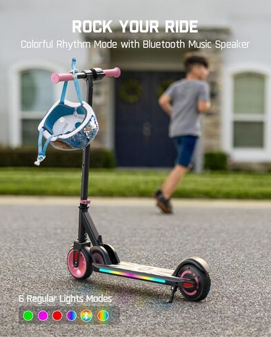 FanttikRide C9 Apex Electric Scooter for Kids 8-12, Adjustable Handlebar Height for Riders 3.9-5.2 ft, 132 lbs, Up to 40 mins Continuous Time, 3 Speed Mode 5/8/10 MPH, Bluetooth Music Speaker in Saudi Arabia
