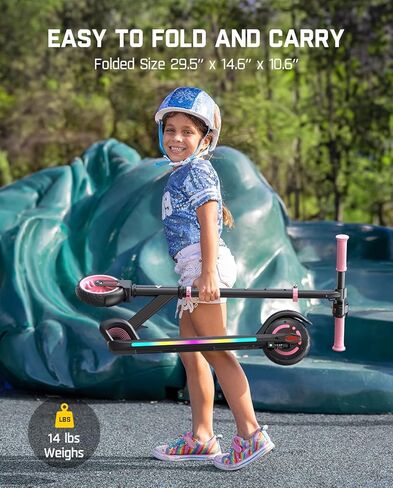 FanttikRide C9 Apex Electric Scooter for Kids 8-12, Adjustable Handlebar Height for Riders 3.9-5.2 ft, 132 lbs, Up to 40 mins Continuous Time, 3 Speed Mode 5/8/10 MPH, Bluetooth Music Speaker in Saudi Arabia