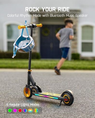 FanttikRide C9 Apex Electric Scooter for Kids 8-12, Adjustable Handlebar Height for Riders 3.9-5.2 ft, 132 lbs, Up to 40 mins Continuous Time, 3 Speed Mode 5/8/10 MPH, Bluetooth Music Speaker in Saudi Arabia