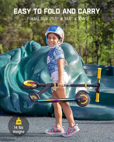 FanttikRide C9 Apex Electric Scooter for Kids 8-12, Adjustable Handlebar Height for Riders 3.9-5.2 ft, 132 lbs, Up to 40 mins Continuous Time, 3 Speed Mode 5/8/10 MPH, Bluetooth Music Speaker in Saudi Arabia