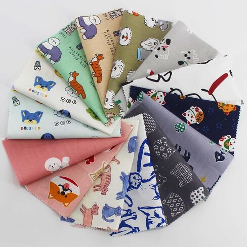 42-Pack 5x5 Inch Cat & Dog Cotton Fabric Squares for Quilting,Multi-Color Cute Animal Print Charm Packs Precut Quilting Supplies in Saudi Arabia