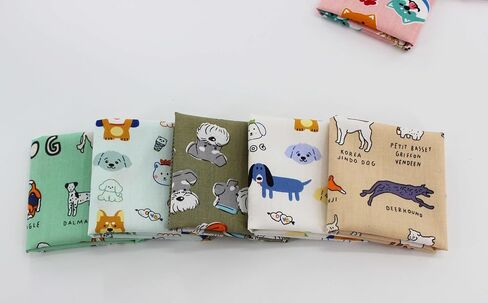 42-Pack 5x5 Inch Cat & Dog Cotton Fabric Squares for Quilting,Multi-Color Cute Animal Print Charm Packs Precut Quilting Supplies in Saudi Arabia