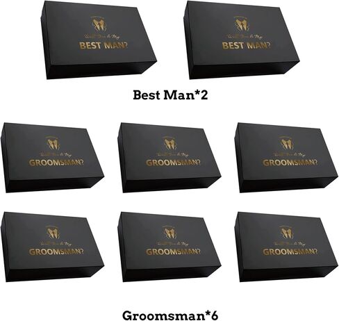 PartyGifts & Beyond 8 PCS Groomsmen Proposal Hife Box 6 هل ستكون مربع هدايا Groomsman و 2 هل ستكون أفضل Man Box (BK-B) in Kuwait