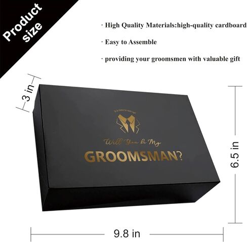 PartyGifts & Beyond 8 PCS Groomsmen Proposal Hife Box 6 هل ستكون مربع هدايا Groomsman و 2 هل ستكون أفضل Man Box (BK-B) in Kuwait