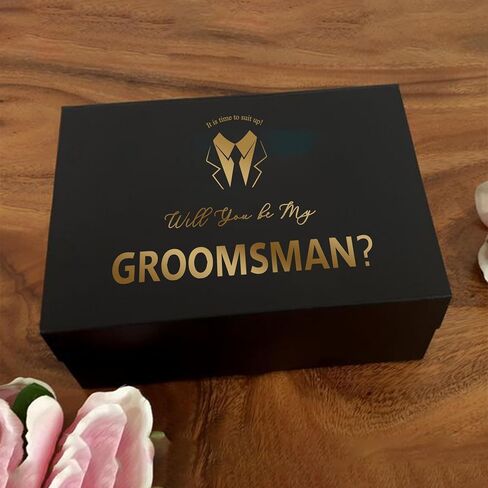 PartyGifts & Beyond 8 PCS Groomsmen Proposal Hife Box 6 هل ستكون مربع هدايا Groomsman و 2 هل ستكون أفضل Man Box (BK-B) in Kuwait