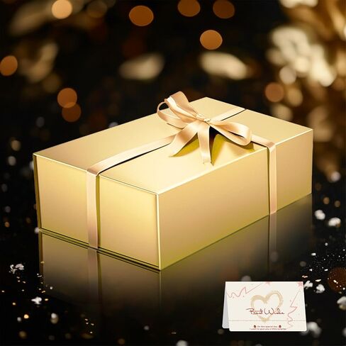 UVTaoYuan Gold Gift Box 1Pack,12x6x4 Inches Foldable Magnetic Gift Rectangular Box with Lid for Weddings, Proposals, Birthdays, Christmas, Anniversaries, Halloween, Holiday Gift Giving Packaging in Saudi Arabia