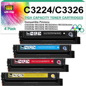 بالنسبة لخرطوشة الحبر Lexmark MC3224 (مع رقاقة) ، 1.5k صفحات عالية الخرطوشة C3210K0 C3210C0 C3210M0 C3210Y0 C3224 MC3224 C3326 MC3326 C3426 PRINTERS ، C320010 INK CARTRIDE