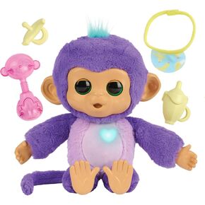 Care ‘n’ Cuddles Interactive Baby Monkey, Sunny (Purple), Toys for 3 Year Olds, 150+ Sounds and Reactions, Heart Lights Up