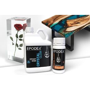 EPODEX® Deep Pour & Casting Epoxy Resin Kit Crystal-Clear & Colored, Solvent-& Bubble-Free, UV-Stabilized, Low Odor, Up To 12 Inch, River Table, Deep Cast Art & Craft, Live Edge, Wood 0.375-15 Gal 2:1