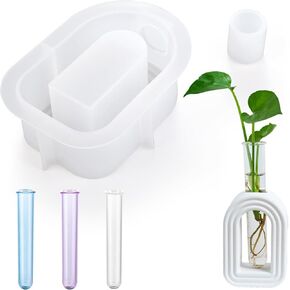 Vase Resin Molds with 3 Test Tube Arch Shape Silicone Vase Mold for Epoxy Resin Casting Hydroponic Flower Preservation DIY Wedding Centerpiece Home Decor (Arch Shape)