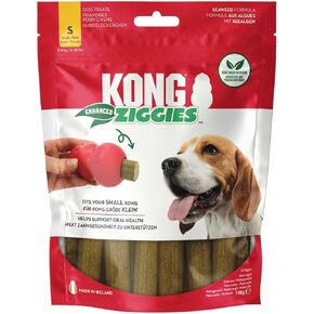 KONG Ziggies Enhanced Teeth Cleaning Dog Treats - Can Be Used Rubber Classic Toys (Medium/Large)