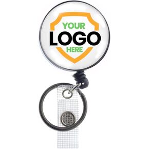 Specialist ID 2 Pack -Heavy Duty All Metal Casing Retractable Badge & Key Reel with Thick Nylon Cord, Belt Clip, Reinforced ID Strap and Keychain by Specialist ID (Black)