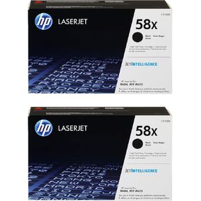 HP 58X Black High-Yield Toner Cartridge 2-Pack | Original Cartridge | Works Laserjet Enterprise M406dn, Enterprise MFP M430f, Pro M404 Series, M428 Series | CF258X