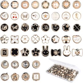 Women Shirt Brooch Buttons, 96 PCS Button Pins, Brooches and Pins for Women, Decorative Safety Pins for Clothing Shirt Coat Dress Hat Decoration