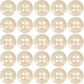 PATIKIL Wooden Buttons 1/2 Inch (13mm), 50 Pcs Wood Sewing Button 4 Holes Round Handmade Ornament Buttons for DIY Crafts Sewing Clothing Accessories Decoration Bag, Beige