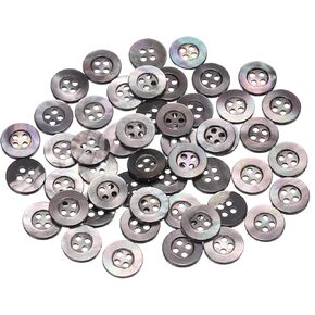 uxcell 50 Pcs Natural Shell Buttons, 4 Hole Mother of Pearl Buttons 11.5mm Sewing Button Sewing Craft Shell Discs Wide Brim for Shirt Sewing DIY Crafts Decoration, Gray