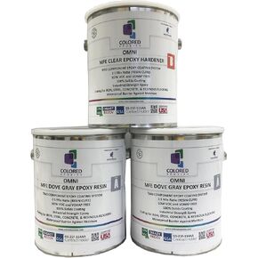 Coloredepoxies 10019 Light Gray Epoxy Resin Coating Made with Beautiful and Vibrant Pigments, 100% solids, For Garage Floors, Basements, Concrete and Plywood. 3 Gallon Kit