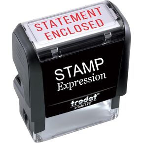 StampExpression - Statement Enclosed Office Self Inking Rubber Stamp - Red Ink (A-5413)