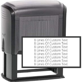 8 Lines Customized Stamp - 20 Font Options - Name Stamp - Return Address Stamp - Wood Handle or Self-Inking (1 1/2" x 3")